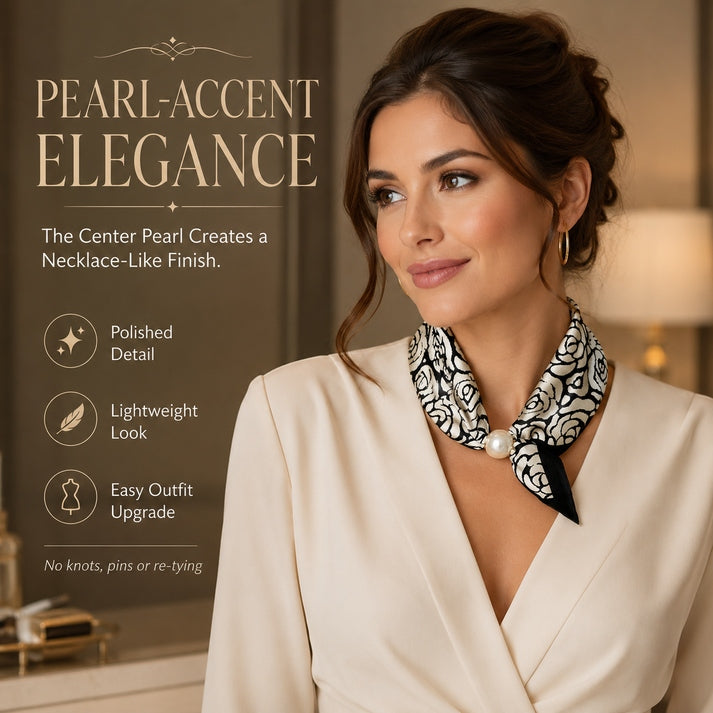 Effortless Glamour: Pop-On PearI Necklace Scarf