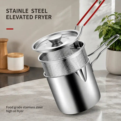 2026 Personal Mini Deep Fryer Set-Stainless Steel Pot With Lift-Out Draining Basket & Food Tongs
