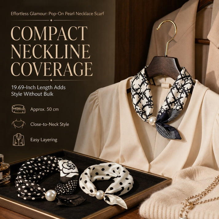 Effortless Glamour: Pop-On PearI Necklace Scarf
