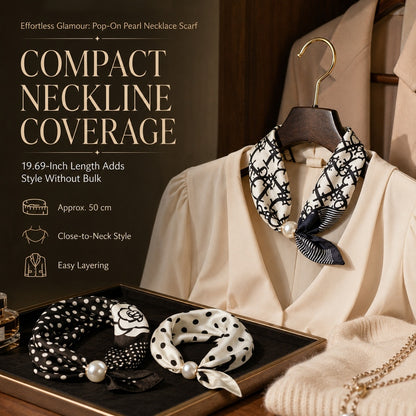 Effortless Glamour: Pop-On PearI Necklace Scarf
