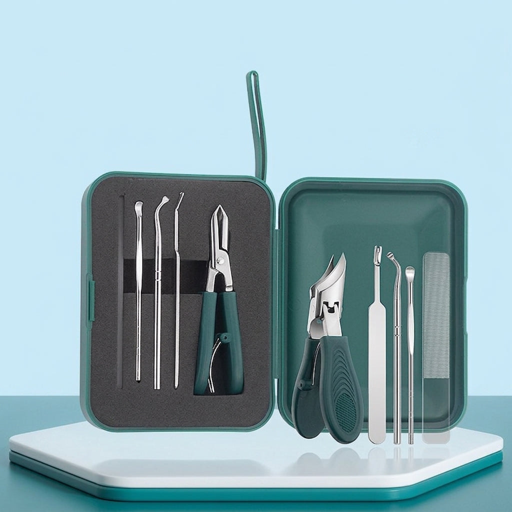 ✂️✨ Eagle Beak Wide Jaw Nail Clippers Set | Anti-Splash 25° Slanted Blade for Thick & Ingrown Toenails | Ultra-Sharp Stainless Steel Manicure & Pedicure Tool