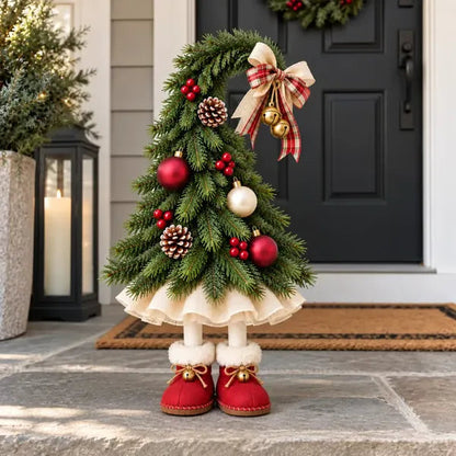 Whimsical Christmas Elf Tree Topper with Red Boots – Bring Holiday Magic Home