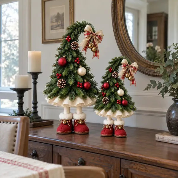 Whimsical Christmas Elf Tree Topper with Red Boots – Bring Holiday Magic Home