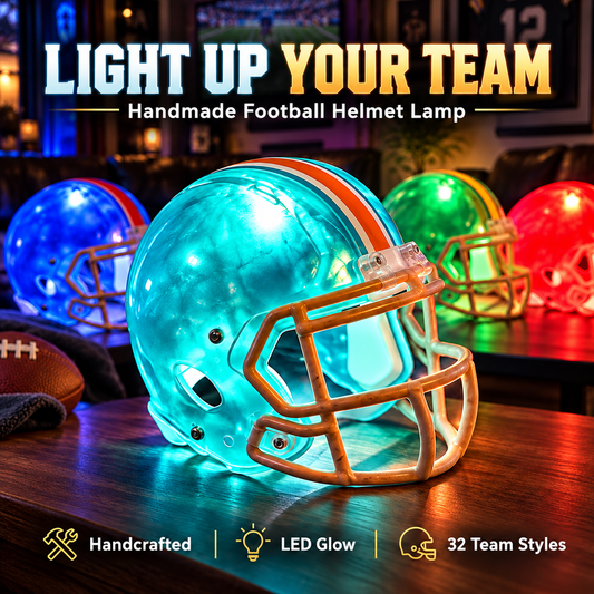 🏈 Handmade Football Helmet Lamp（Includes a random selection of team stickers 32 teams）