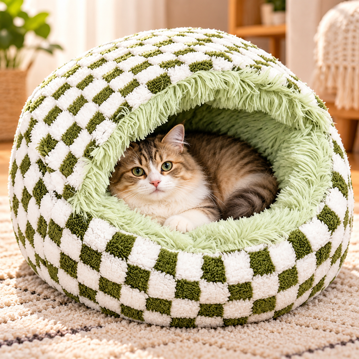 Hooded Plush Cat Cave 🐱☁️