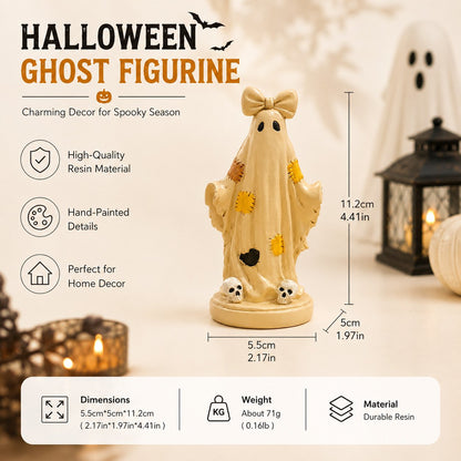 Halloween Pumpkin Man Resin Figurine, Ghost Desktop Party Ornament