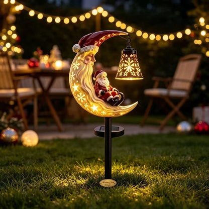 Christmas Moon Solar Garden Stake Light