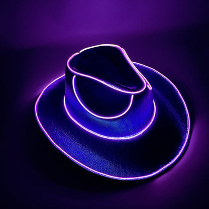 Light Up the Night 👻 LED Glow Cowboy Hat – Halloween Party Costume
