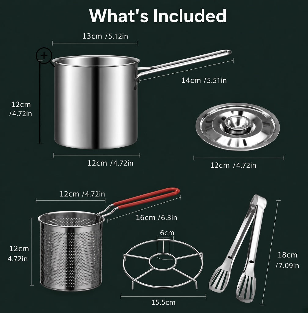 Stainless Steel Deep Fryer Set