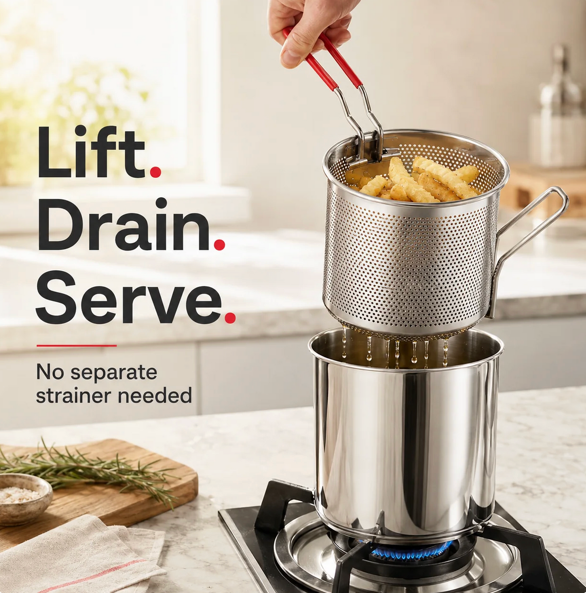 Stainless Steel Deep Fryer Set