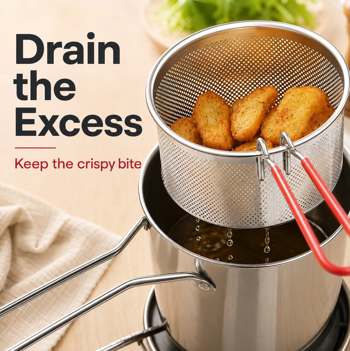 Stainless Steel Deep Fryer Set