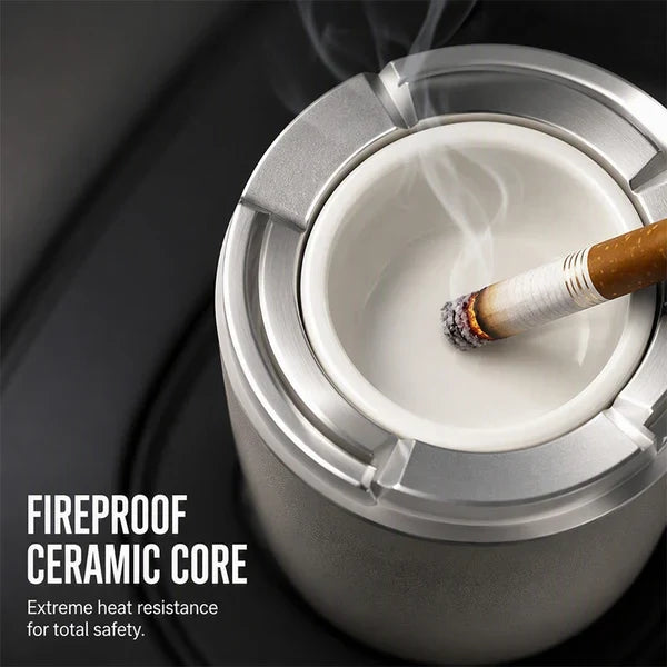 Rotating Sealed Lid Car Ashtray Odor Resistant Auto Cigarette Ashtray Fits Vehicle Cup Holder🌸