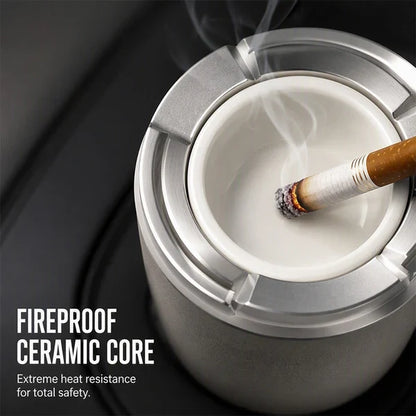 Rotating Sealed Lid Car Ashtray Odor Resistant Auto Cigarette Ashtray Fits Vehicle Cup Holder🌸