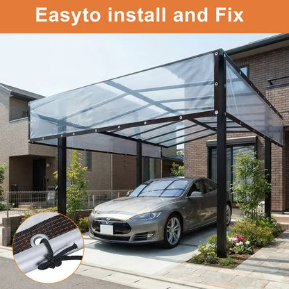 Clear Waterproof PETarp, TransparentOutdoor Cover With MetalGrommets