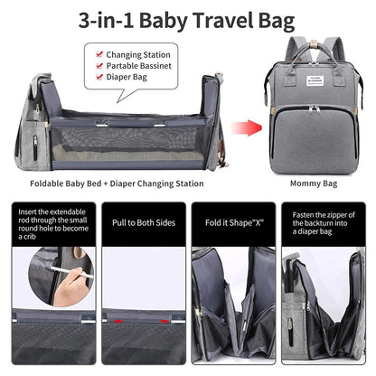 🎉 Black Friday Sale Starts Early✨All-in-One Diaper Bag & Portable Baby Bed Travel Set