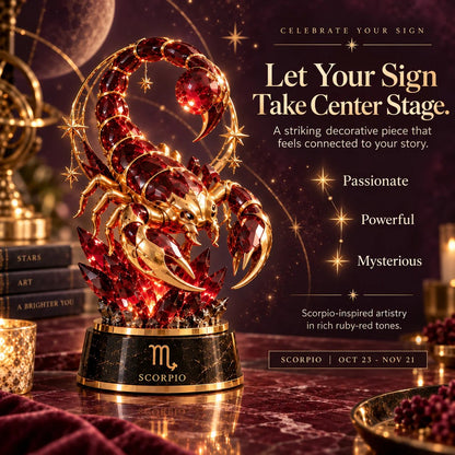 🔥HOT SALE🔥 49% OFF – 🌙 Celestial Zodiac Sculpture | 12 Jewel-Like Zodiac Designs with Golden Details ✨