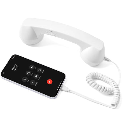 🤣 50% OFF! ✨ Retro Vintage Telephone Handset – Plug & Play Type-C Connection, HD Speaker & 1m Extension Cable – Up to 99% Less Radiation for Long Calls 📞