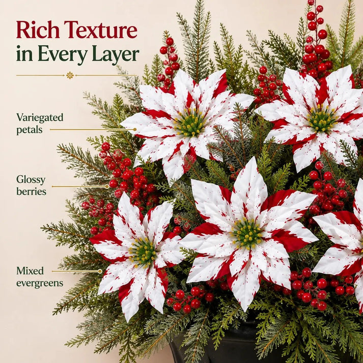 🌸☀️ Timeless Beauty, Zero Maintenance — Christmas Poinsettia Planter Inserts