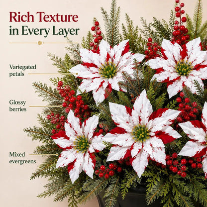 🌸☀️ Timeless Beauty, Zero Maintenance — Christmas Poinsettia Planter Inserts