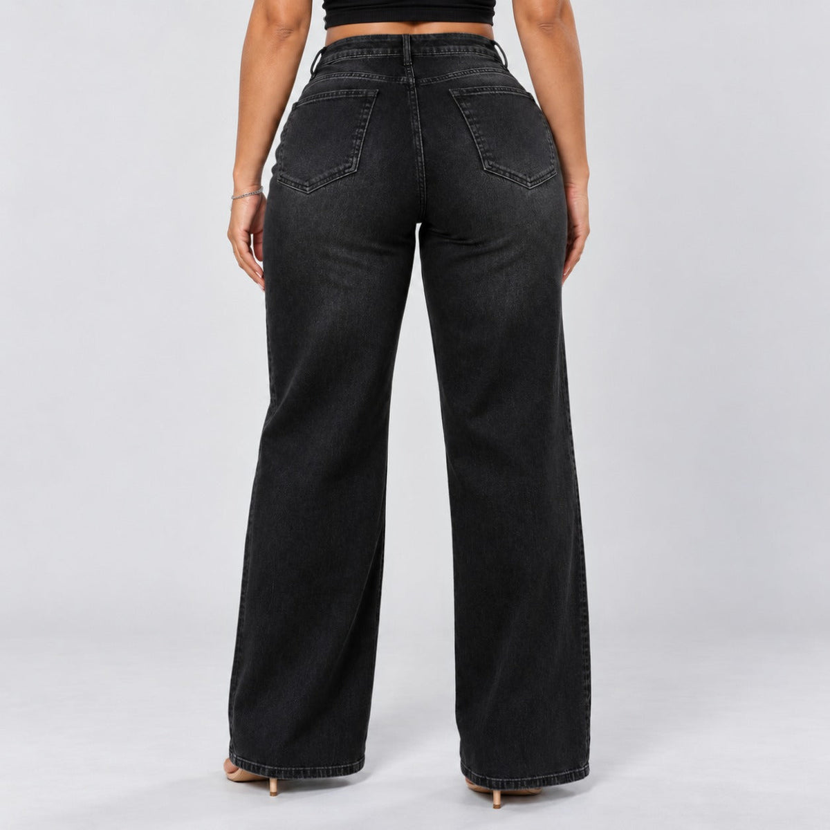 Mid-Low Rise Stretch Wide-Leg Jeans