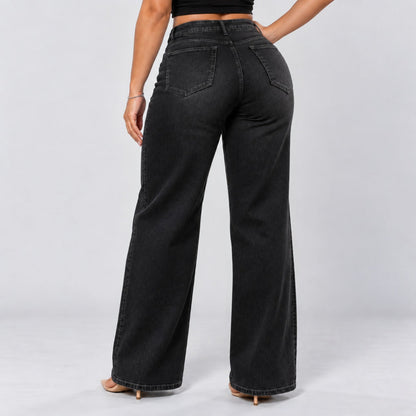 Mid-Low Rise Stretch Wide-Leg Jeans