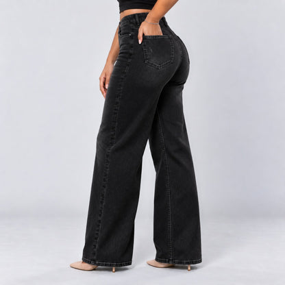 Mid-Low Rise Stretch Wide-Leg Jeans