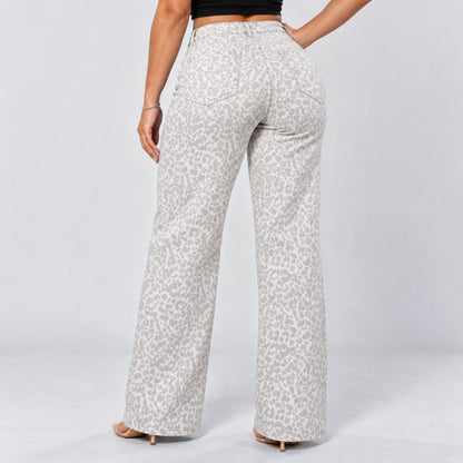 Mid-Low Rise Stretch Wide-Leg Jeans