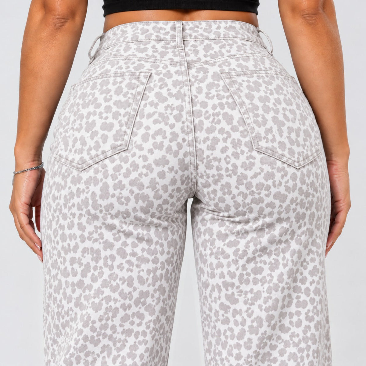Mid-Low Rise Stretch Wide-Leg Jeans