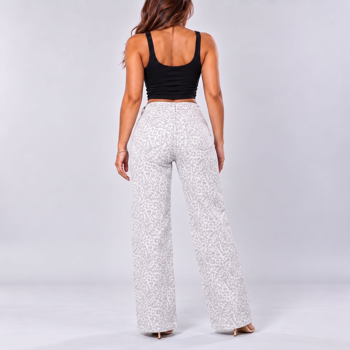 Mid-Low Rise Stretch Wide-Leg Jeans