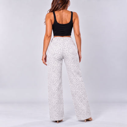 Mid-Low Rise Stretch Wide-Leg Jeans