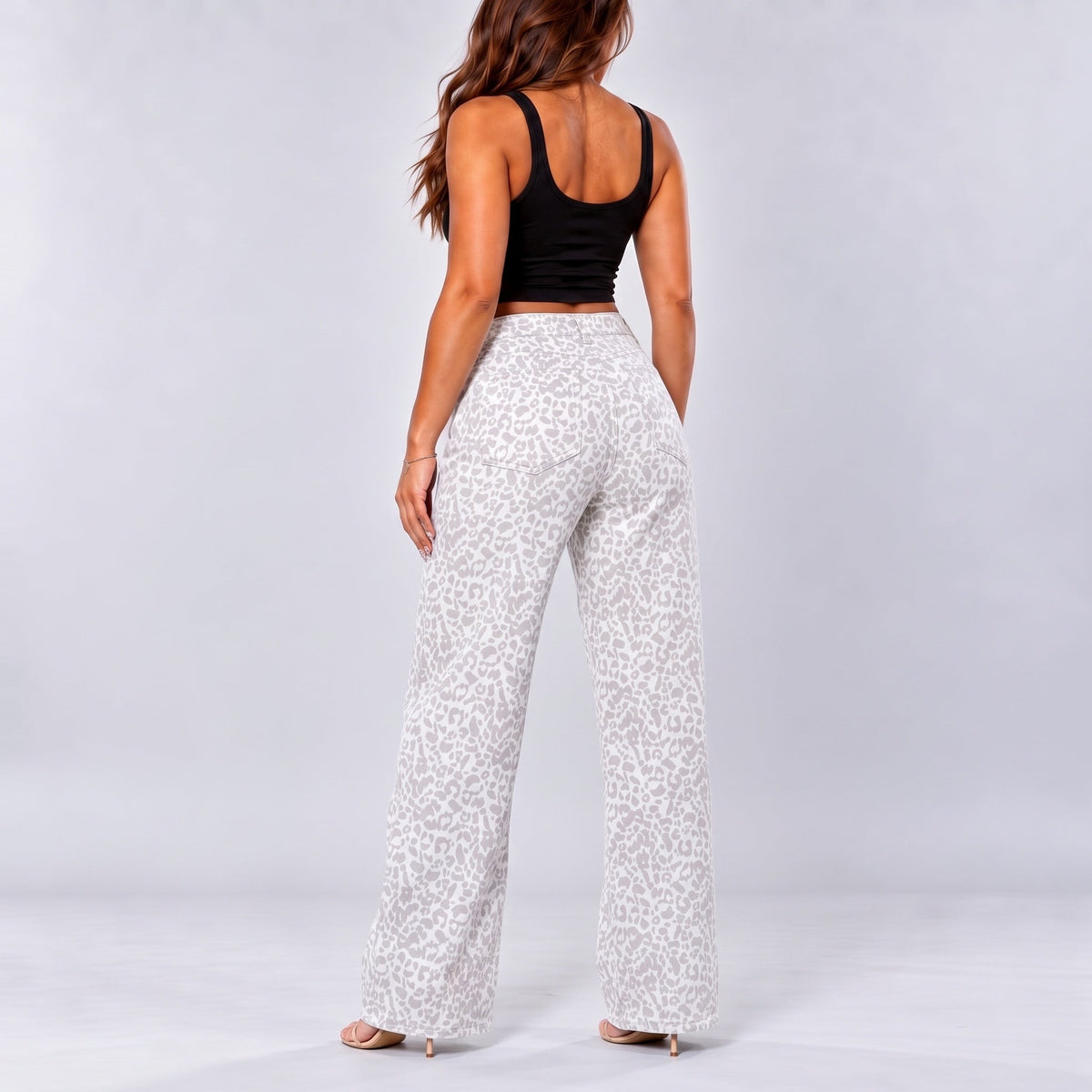 Mid-Low Rise Stretch Wide-Leg Jeans