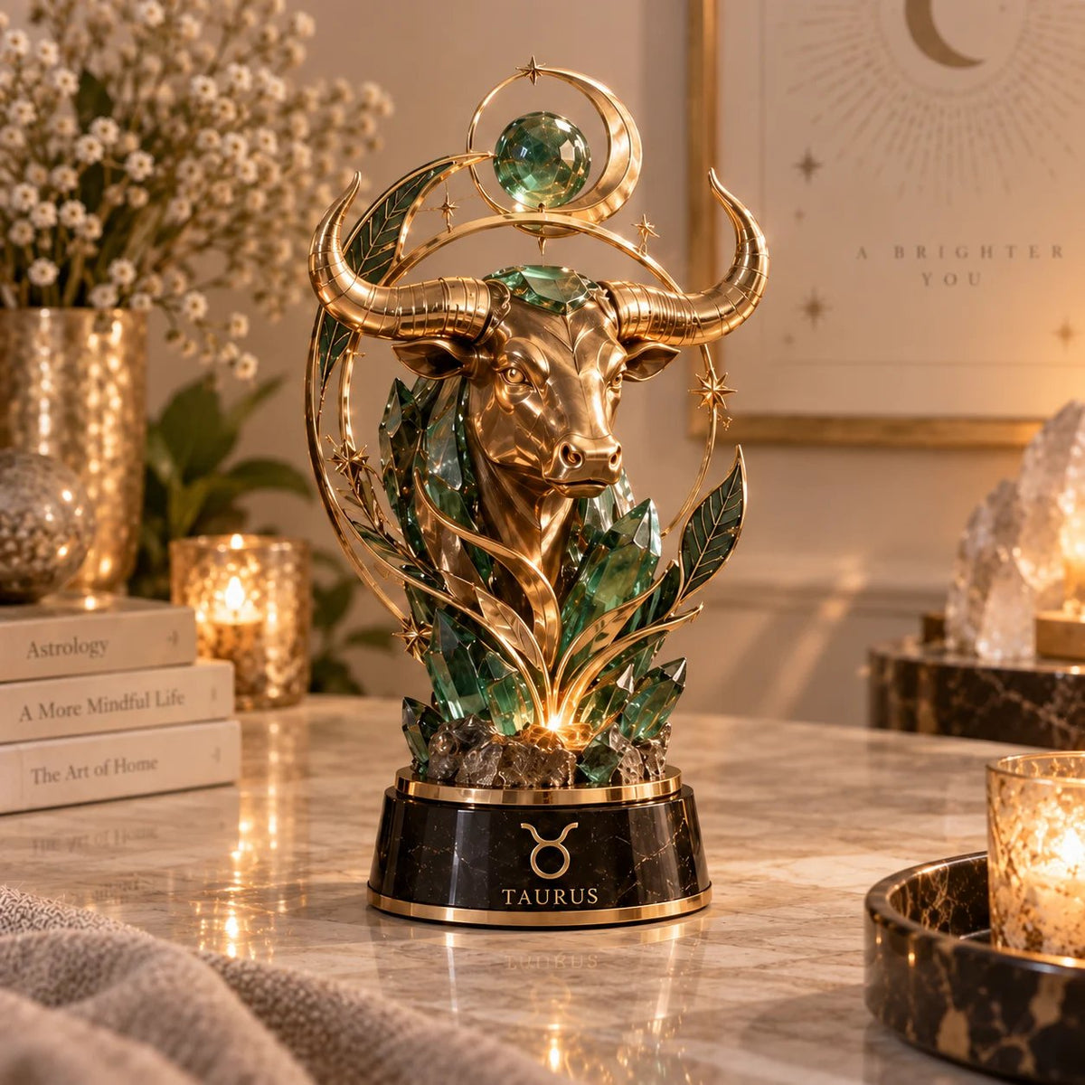 🔥HOT SALE🔥 49% OFF – 🌙 Celestial Zodiac Sculpture | 12 Jewel-Like Zodiac Designs with Golden Details ✨