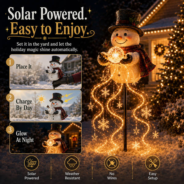 🎄50% OFF🎄Snowman Magic Flowing Snowflake LED Christmas Garden Light❄️