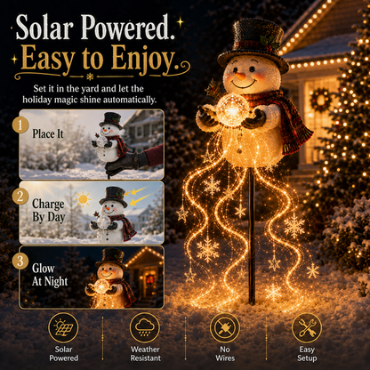 🎄50% OFF🎄Snowman Magic Flowing Snowflake LED Christmas Garden Light❄️