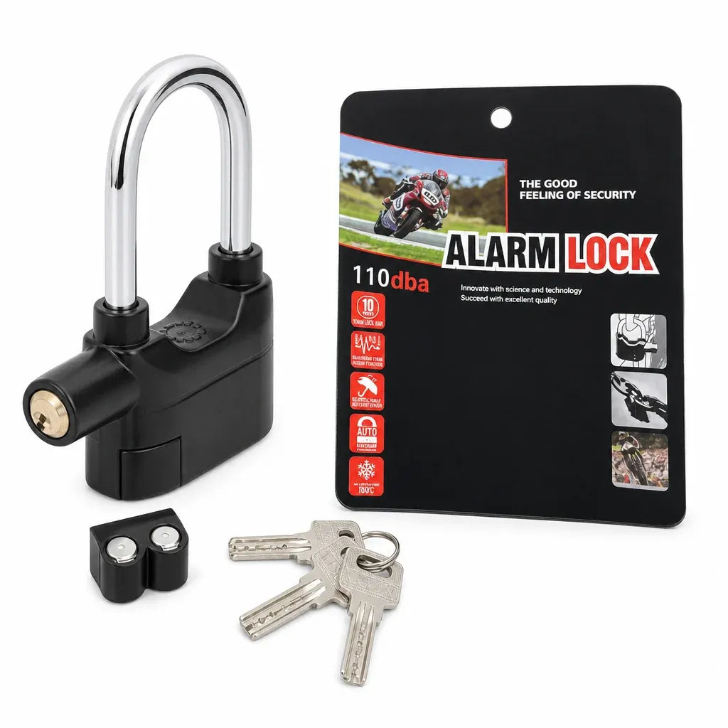70mm Aluminum Alloy Anti Theft Alarm Padlock Security Gate Lock for Warehouse Motorcycle and Bicycle with Batteries