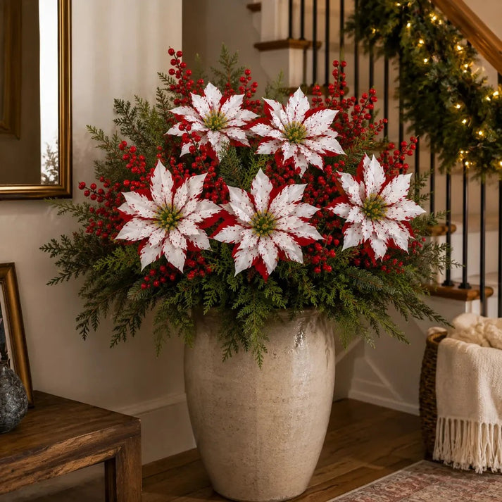 🌸☀️ Timeless Beauty, Zero Maintenance — Christmas Poinsettia Planter Inserts