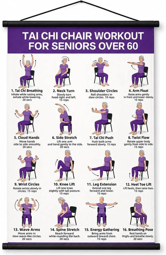 Tai Chi Chair Workout Chart for Seniors