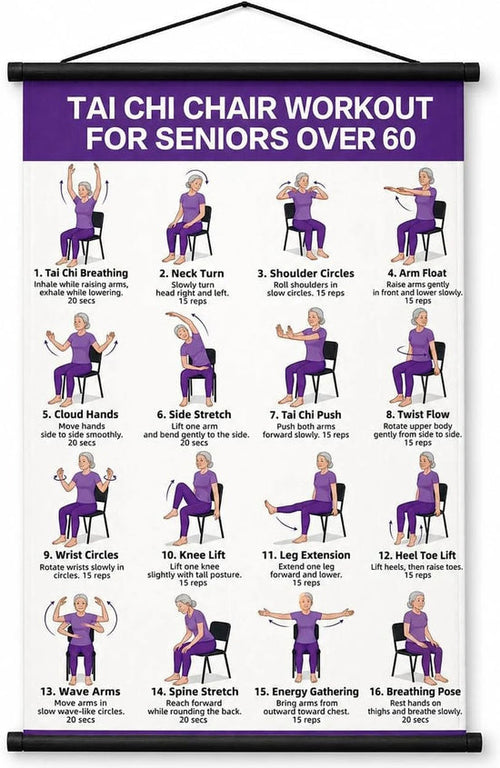 Tai Chi Chair Workout Chart for Seniors