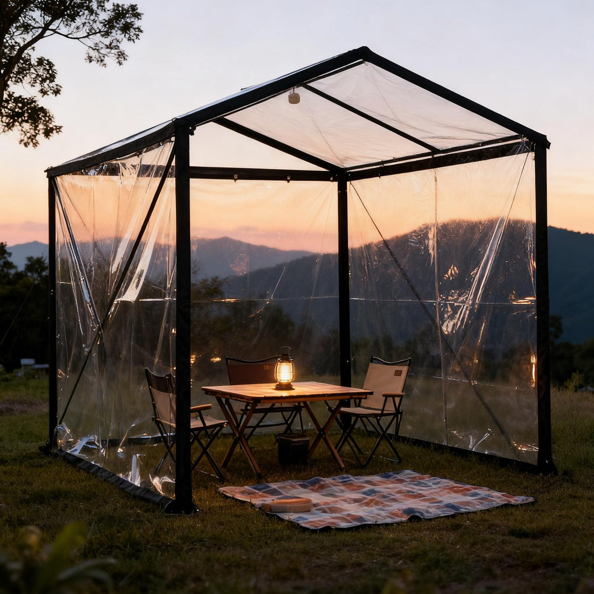 Clear Waterproof PETarp, TransparentOutdoor Cover With MetalGrommets