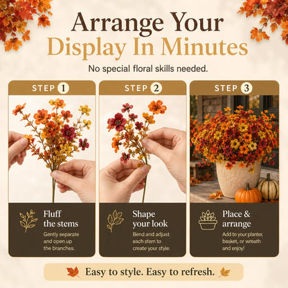 UV-Resistant Artificial Daisy Flowers for Fall Decor Halloween