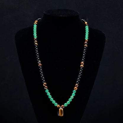 ✨Money Attraction Necklace With GreenAventurine & Tiger Eye Pendant Healing Crystal Stone