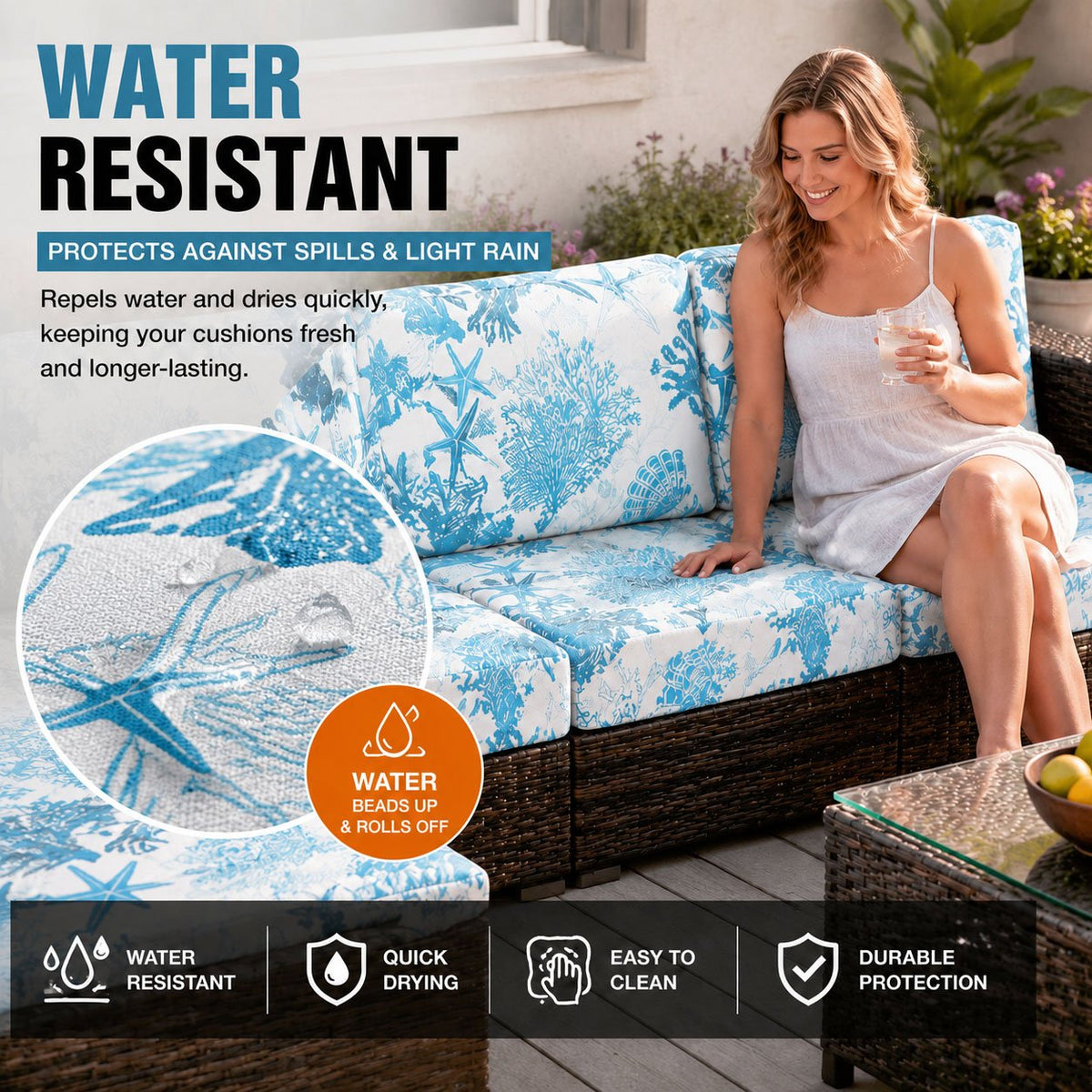 🛋️ Waterproof Outdoor Patio Sofa Cushion Covers 🔥
