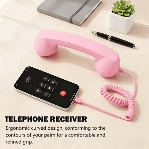 🤣 50% OFF! ✨ Retro Vintage Telephone Handset – Plug & Play Type-C Connection, HD Speaker & 1m Extension Cable – Up to 99% Less Radiation for Long Calls 📞