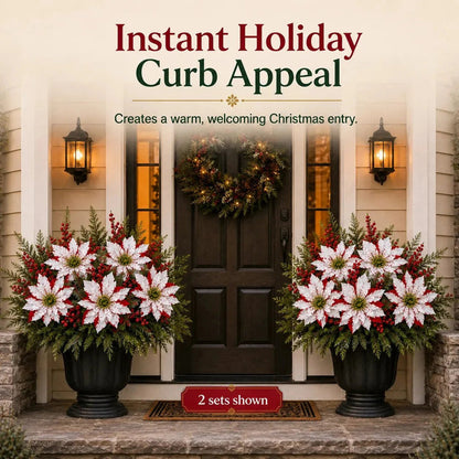 🌸☀️ Timeless Beauty, Zero Maintenance — Christmas Poinsettia Planter Inserts