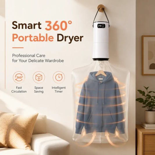📢📢49% OFF !! ⏰Portable Clothes Dryer: Rapid Heat, Silent Night Drying, Foldable, Travel-Friendly, 4-Step Setup