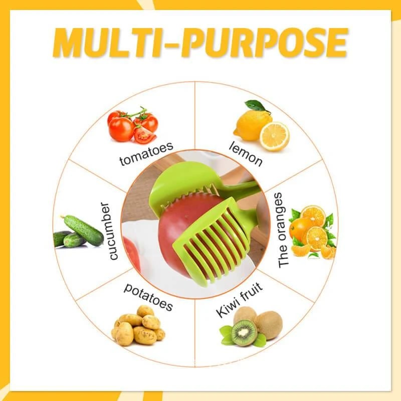 Creative Kitchen Slice Cutting Tool, Food‑Grade Aluminum Alloy Hand‑Held Slicer, Quick Slicing Holder