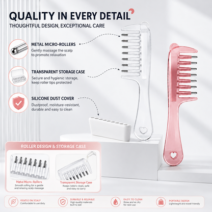 ✨Crystal Scalp Applicator Massage Comb | 2-in-1 Hair Oil Essence Dispensing &amp; Scalp Roller Massager