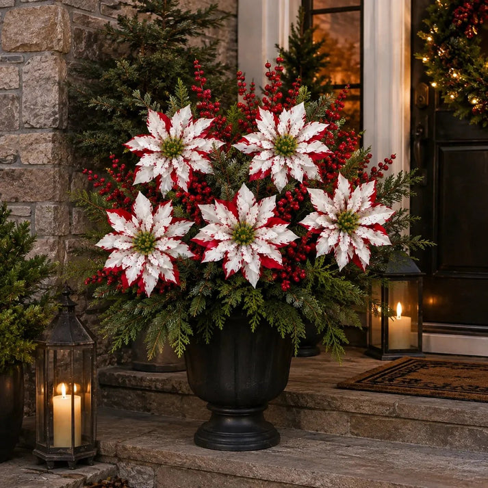 🌸☀️ Timeless Beauty, Zero Maintenance — Christmas Poinsettia Planter Inserts