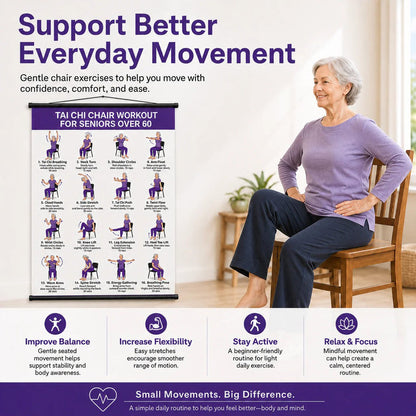 Tai Chi Chair Workout Chart for Seniors
