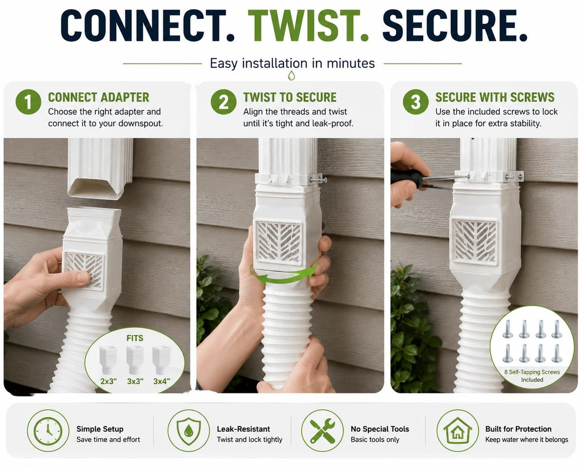 🏡 Keep Rainwater Away | Flexible Downspout Extender